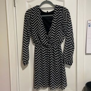 Express Long Sleeve Chevron Dress